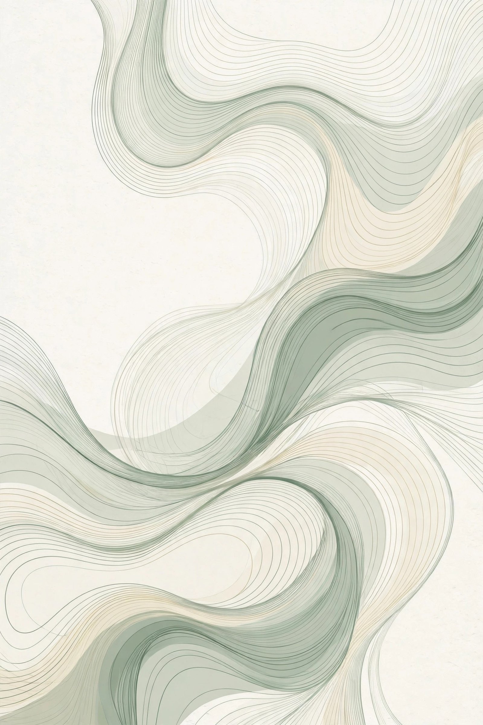  "Sage green topographic contour lines on a cream background"